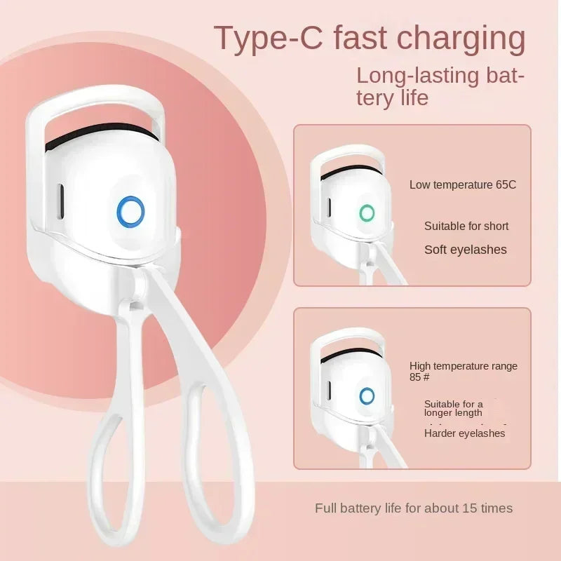 USB Electric Eyelash Curler - Fast Heating & Lasting Curl