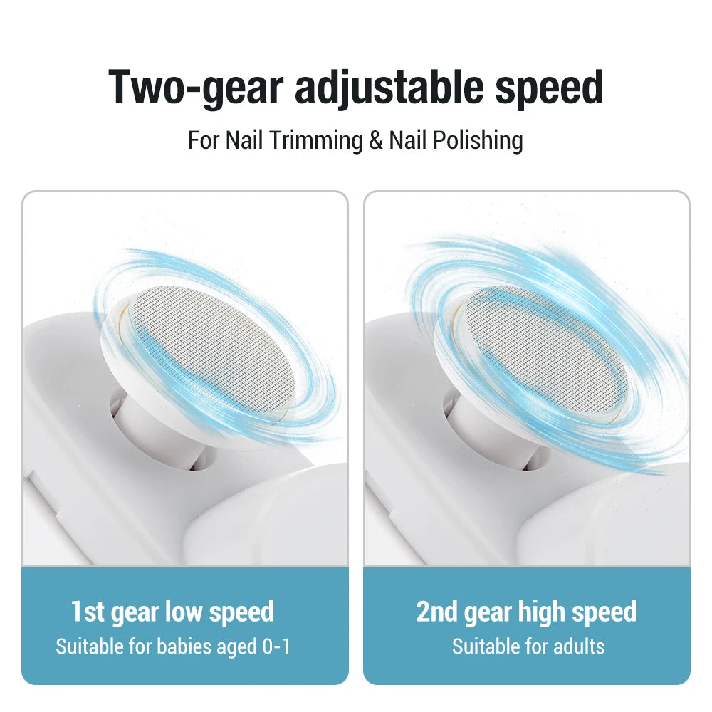 2-in-1 elektrische nagelknipper en polijstmachine – Automatische trimmer voor volwassen- en babynagels