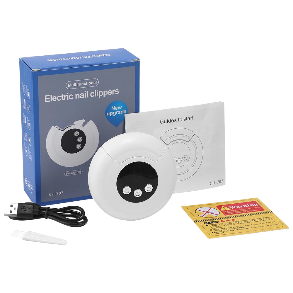 "360° Rotating Electric Nail Clippers with Light – Automatic Trimmer for Nails"